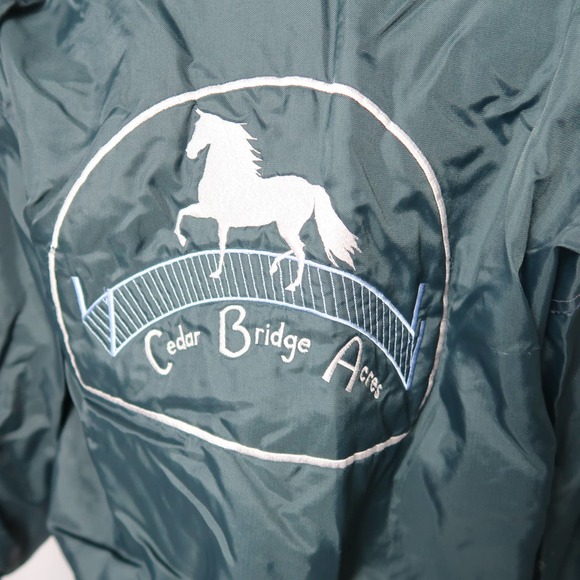 Vintage 80s West Wind dark green windbreaker varsity bomber jacket L - Picture 8 of 9